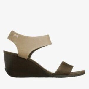 Camper Laura Leather Wedge Sandals